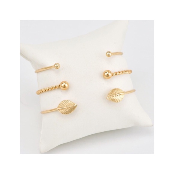 Gold Cuff Bracelet Trio - Picture 3 of 4